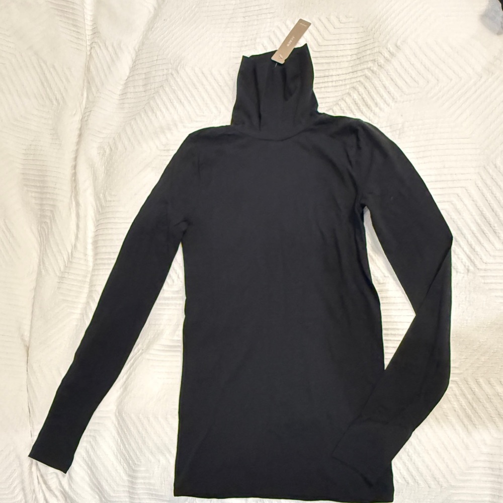 J. Crew Tissue Paper Black Long-Sleeve Turtleneck